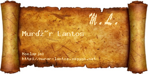 Murár Lantos névjegykártya